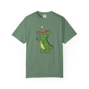 T-Rex Taking Happy Pills Funny Dinosaur Graphic T-Shirt
